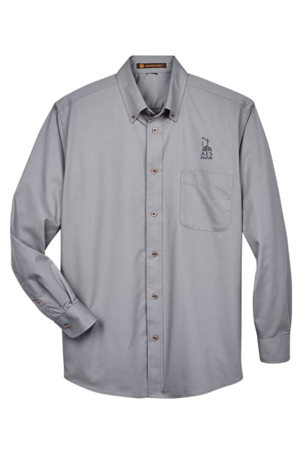 Men's Tall Long-Sleeve Twill Shirt with Stain-Release - AES PreFAb