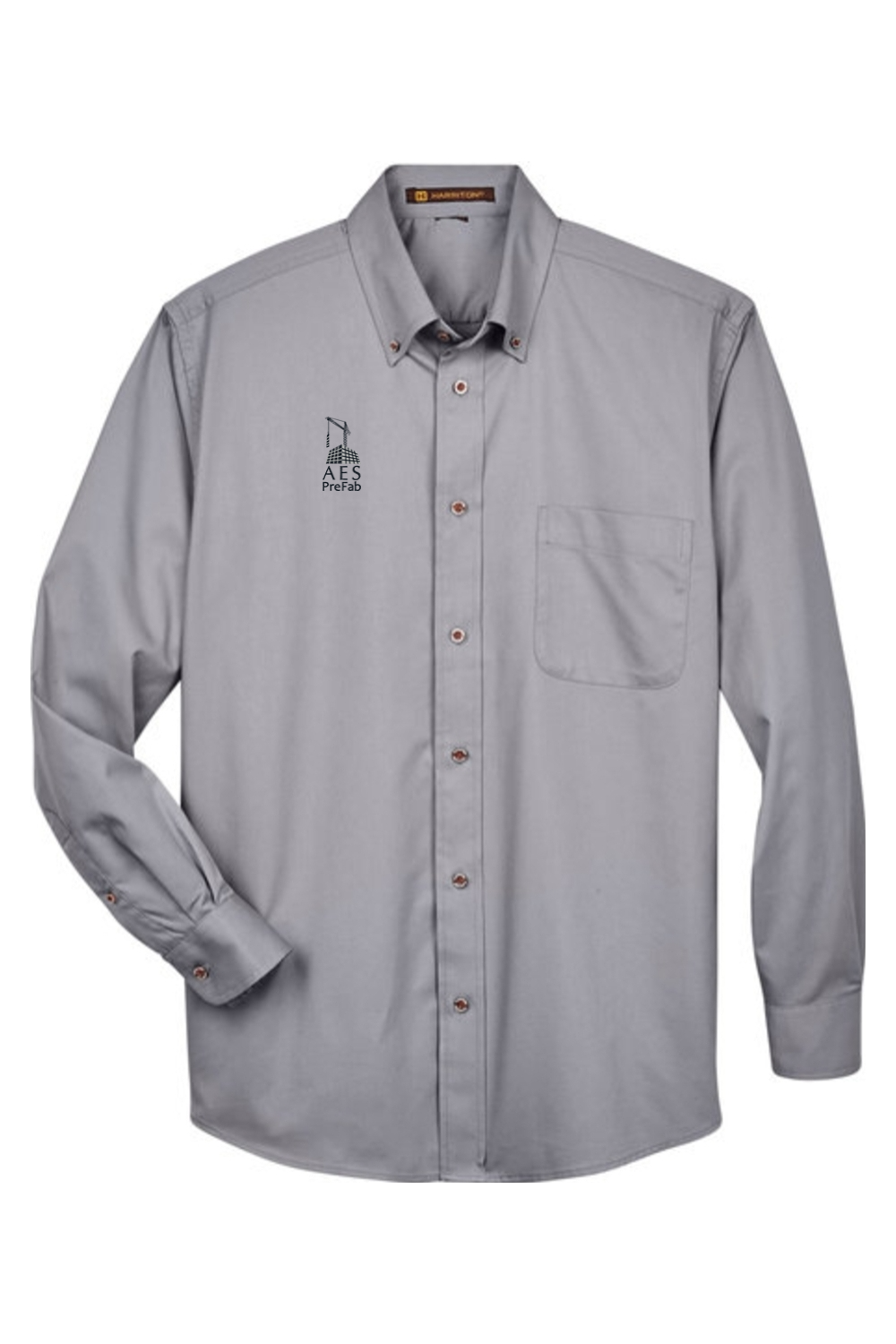 Men's Long-Sleeve Twill Shirt with Stain-Release - AES PreFAb